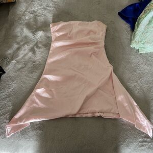 Elegant Pink Strapless Dress